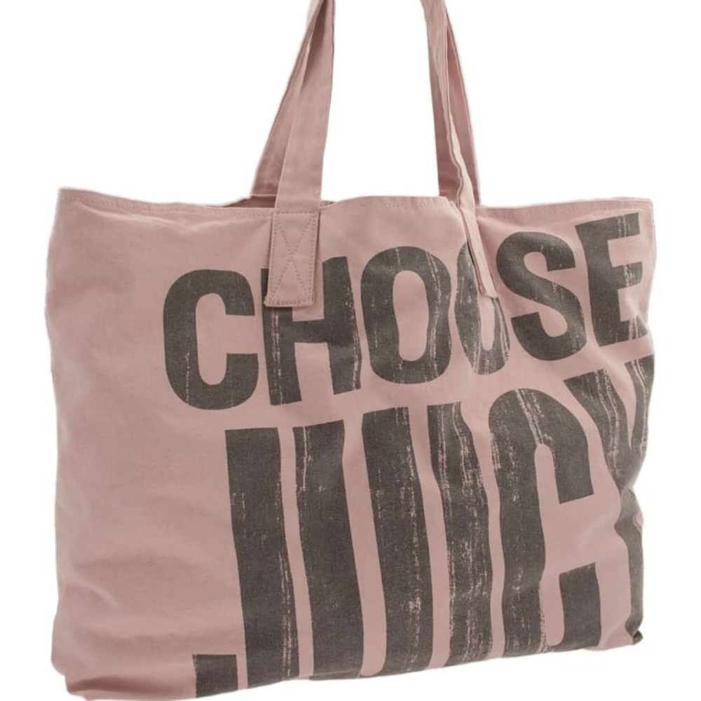 JUICY COUTURE Pink Canvas Beach Icon Tote - Picture 1 of 4